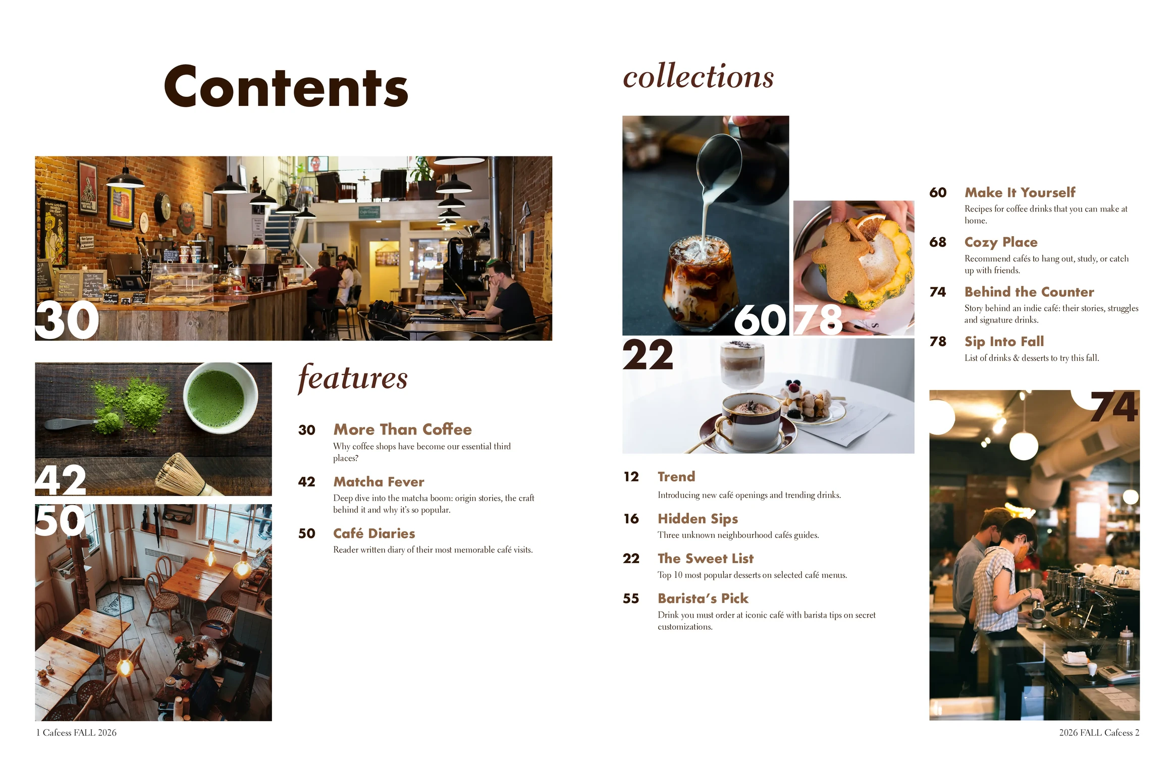 Cafcess table of contents spread